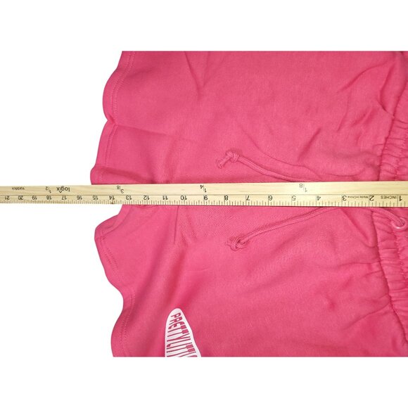 PrettyLittleThing Dark Rose Womens Sweat Shorts Small Printed Logo Elastic Waist - Picture 8 of 9